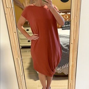 Universal Standard Rust Midi T-Shirt Dress